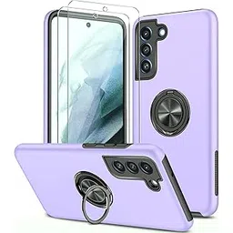 for Galaxy S21 FE Case Samsung Galaxy S21 FE Case,with Nano Explosion-Proof Film[2 Pack] Military Grade Double Shockproof Invisible Kickstand Case,for Samsung S21 FE 5G Case (Purple)-image-31