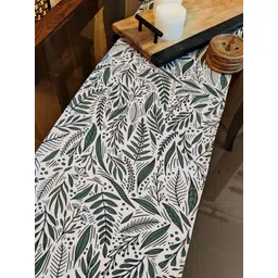 Akira Furnishings Green Leaves Printed Poly Canvason Table Runner 12X72 Inches-picture-22
