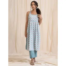 Akiso Aloha Grey & Blue Spaghetti Kurta-picture-22