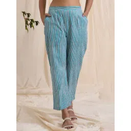 Akiso Aloha Grey & Blue Straight Pajama Pants-picture-11