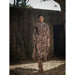 Akiso Black Block Printed Straight Kurta On Yoke And Straight Pants Set ( Set Of 2 )-picture-40