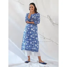Akiso Gulkari Summer Kurta - Blue-picture-30