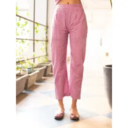 Akiso Purple Striped Straight Fit Trousers-picture-12