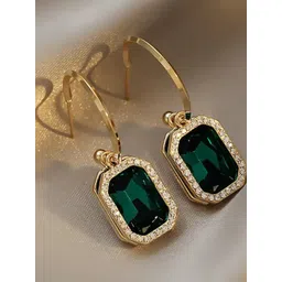 AKISON JEWELS Contemporary Style Green Drop Earrings-picture-16