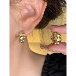 AKISON JEWELS Gold-Plated Circular Shaped Hoop Earrings-picture-13