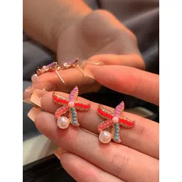 akison jewels Korean Earrings Pearls Starfish Studs-picture-30