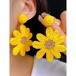 AKISON JEWELS Women Gold-Plated Alloy Drop Earrings-picture-32