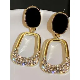 AKISON JEWELS Women Gold-toned Black Studs Earrings-picture-21