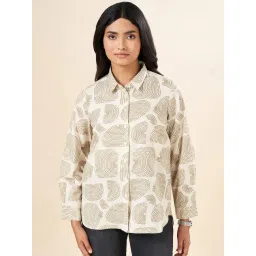 Akkriti by Pantaloons Beige Cotton Printed Shirt-picture-17