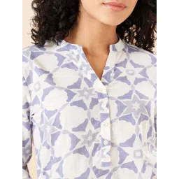 Akkriti by Pantaloons Blue Cotton Printed A Line Short Kurti image 5