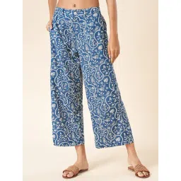 Akkriti by Pantaloons Blue Cotton Printed Culottes-picture-23