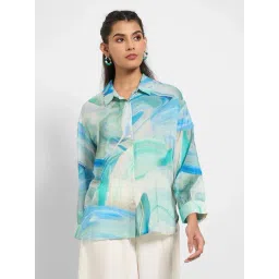 Akkriti by Pantaloons Deja Vu Blue Printed Tunic-image-14