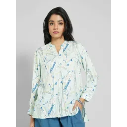 Akkriti By Pantaloons Eggshell Blue Regular Fit Printed Tunic-picture-32
