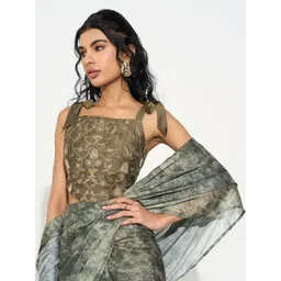 AKKRITI BY PANTALOONS Ethnic Motifs Embroidered Tie-Up Neck Corset Crop Top-image-46