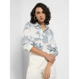 AKKRITI BY PANTALOONS Floral Print Cotton Shirt Style Top-picture-30