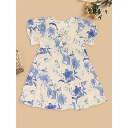 AKKRITI BY PANTALOONS Floral Print Flared Sleeve A-Line Dress-picture-42