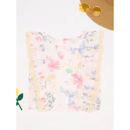 AKKRITI BY PANTALOONS Floral Print Flutter Sleeve Cotton Top-picture-30