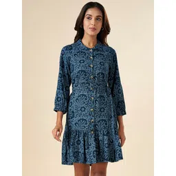 AKKRITI BY PANTALOONS Floral Printed Cotton Shirt Style Dress-picture-34