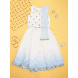 Akkriti by Pantaloons Girls Amethyst & Blue Cotton Embroidery Lehenga Cholis-picture-18