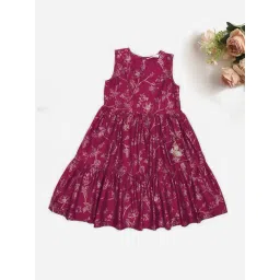 Akkriti by Pantaloons Girls Aurora Pink Printed Dress-picture-48