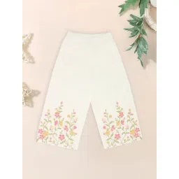 Akkriti by Pantaloons Girls Bright White Embroidery Pants-picture-42