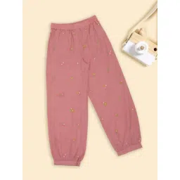 Akkriti by Pantaloons Girls Coral Pink Embroidery Pants-picture-10