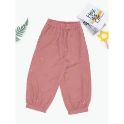 Akkriti by Pantaloons Girls Coral Pink Embroidery Pants-picture-25