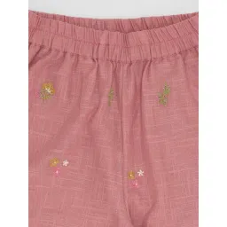 Akkriti by Pantaloons Girls Coral Pink Embroidery Pants image 3