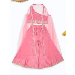 Akkriti by Pantaloons Girls Coral Pink Printed Suit Set-picture-18