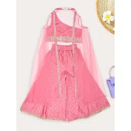 Akkriti by Pantaloons Girls Coral Pink Printed Suit Set-picture-19