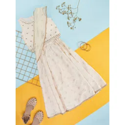 AKKRITI BY PANTALOONS Girls Embroidered Ready to Wear Lehenga & Blouse With Dupatta-picture-27