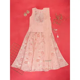 AKKRITI BY PANTALOONS Girls Embroidered Ready to Wear Lehenga & Blouse With Dupatta-picture-28