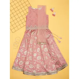 AKKRITI BY PANTALOONS Girls Embroidered Ready to Wear Lehenga & Blouse With Dupatta-picture-37