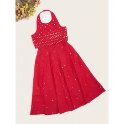 AKKRITI BY PANTALOONS Girls Embroidered Sequinned Ready To Wear Cotton Lehenga & Choli-picture-27