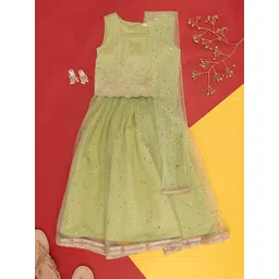 AKKRITI BY PANTALOONS Girls Embroidered Sequinned Ready to Wear Lehenga Choli-picture-40