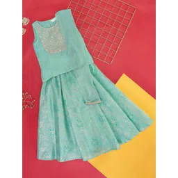 AKKRITI BY PANTALOONS Girls Embroidered Zari Ready to Wear Lehenga & Blouse With Dupatta-picture-42