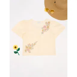 AKKRITI BY PANTALOONS Girl's Floral Embroidered Cotton short Top-picture-36