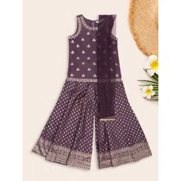 AKKRITI BY PANTALOONS Girls Floral Embroidered Kurta with Palazzos & Dupatta-picture-42