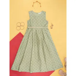 AKKRITI BY PANTALOONS Girls Floral Printed A-Line Dress-picture-25