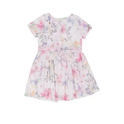 AKKRITI BY PANTALOONS Girls Floral Printed Cotton Fit and Flare Dress With Tie-Ups-picture-38