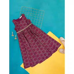 AKKRITI BY PANTALOONS Girls Geometric Printed A-Line Dress-picture-32