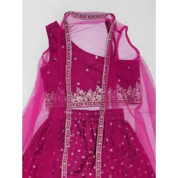 Akkriti by Pantaloons Girls Grape Wine Embroidery Suit Set image 4