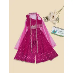 Akkriti by Pantaloons Girls Grape Wine Embroidery Suit Set image 1