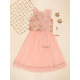 Akkriti by Pantaloons Girls Peach Amber Embellished Lehenga Cholis-picture-27
