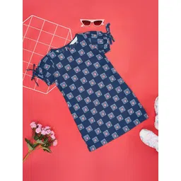 AKKRITI BY PANTALOONS Girls Printed Cotton A-Line Dress-picture-13