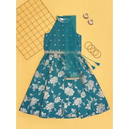 AKKRITI BY PANTALOONS Girls Ready to Wear Lehenga & Blouse Net-picture-15