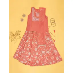 Akkriti by Pantaloons Girls Shimmering Sunset Embroidery Lehenga Cholis-picture-24