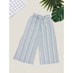 AKKRITI BY PANTALOONS Girls Striped Regular Fit Mid-Rise Cotton Culottes Trousers-picture-32