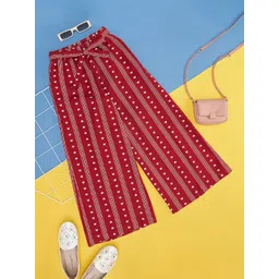 AKKRITI BY PANTALOONS Girls Wide Leg Geometric Printed Palazzo With Belt-picture-18