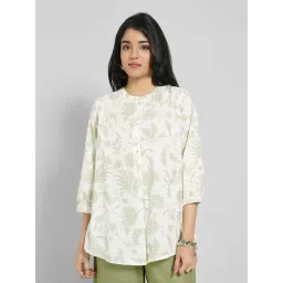 Akkriti By Pantaloons Green Moss Regular Fit Printed Tunic-picture-28